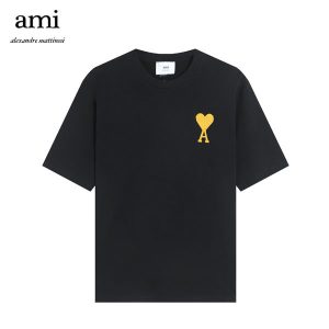 【新款3色】 Ami paris 金色LOGO限量純棉 短袖T恤 男女同款