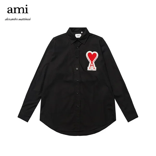 Ami Paris長袖襯衫黑紅