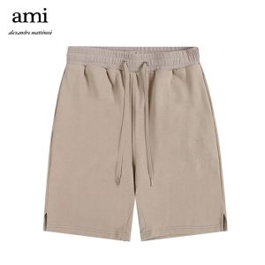 【經典5色】Ami paris SS24 愛心刺繡繫帶直筒寬鬆短褲 男女同款